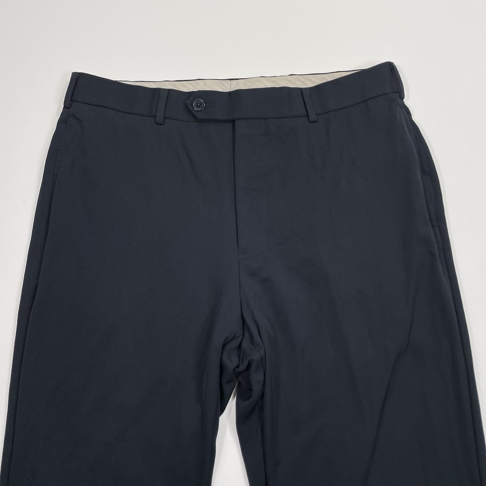 Brooks Brothers Dress Pants Mens 34x30 (32x31)Blue Wool 1818 Madison Flat Cuffed